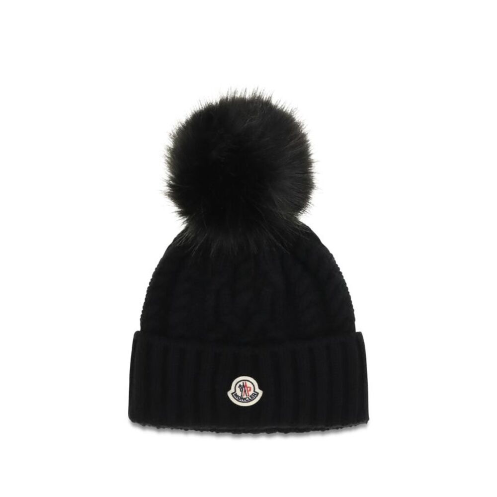 Moncler Women Wool And Cashmere Beanie With Pom-Pom
